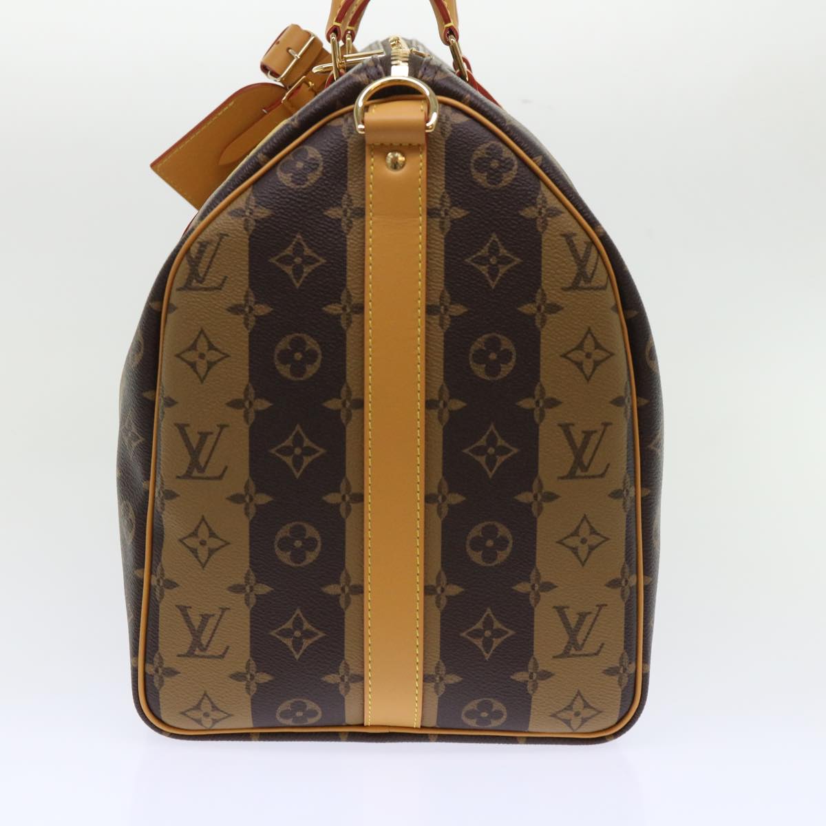 LOUIS VUITTON Monogram Stripe Keepall Bandouliere 50 Bag M45967 LV Auth 47401S