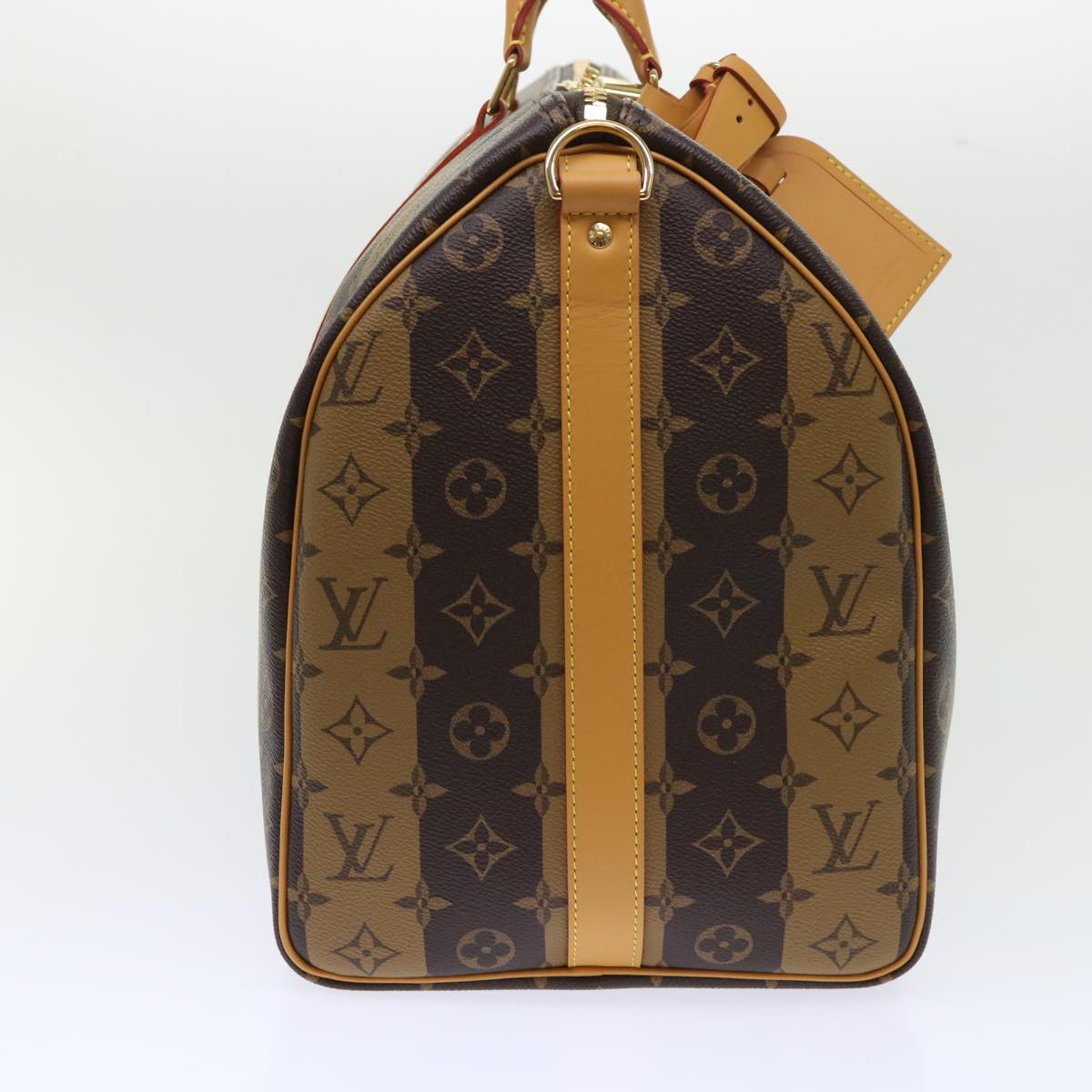 LOUIS VUITTON Monogram Stripe Keepall Bandouliere 50 Bag M45967 LV Auth 47401SM