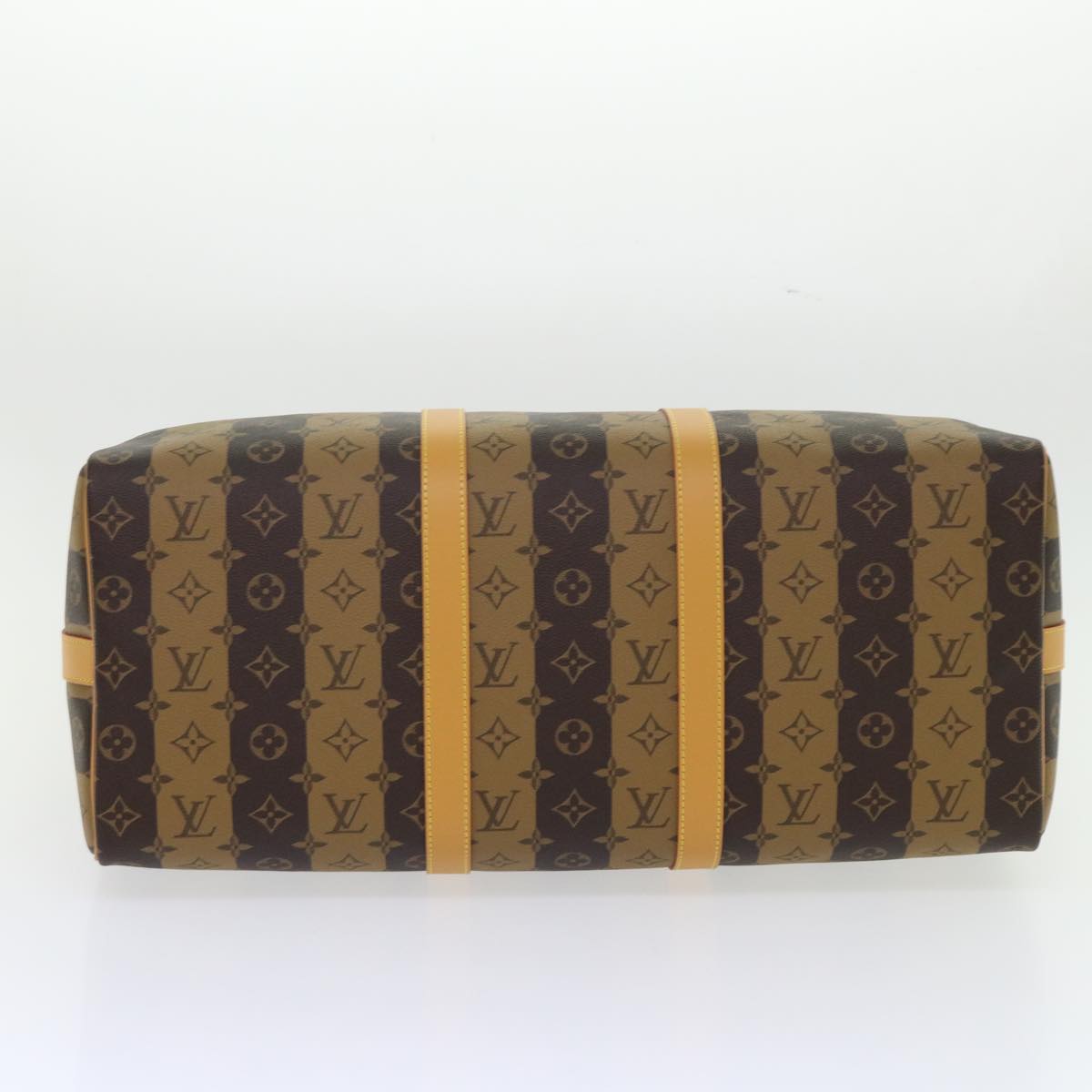 LOUIS VUITTON Monogram Stripe Keepall Bandouliere 50 Bag M45967 LV Auth 47401SM