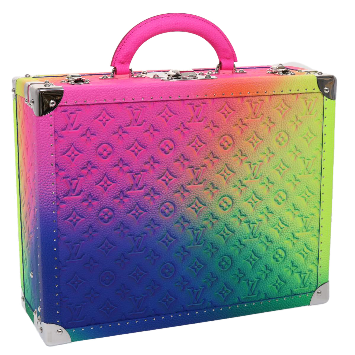 LOUIS VUITTON Monogram Taurillon Illusion Cotteville 40 Trunk M20477 Auth 47402SM