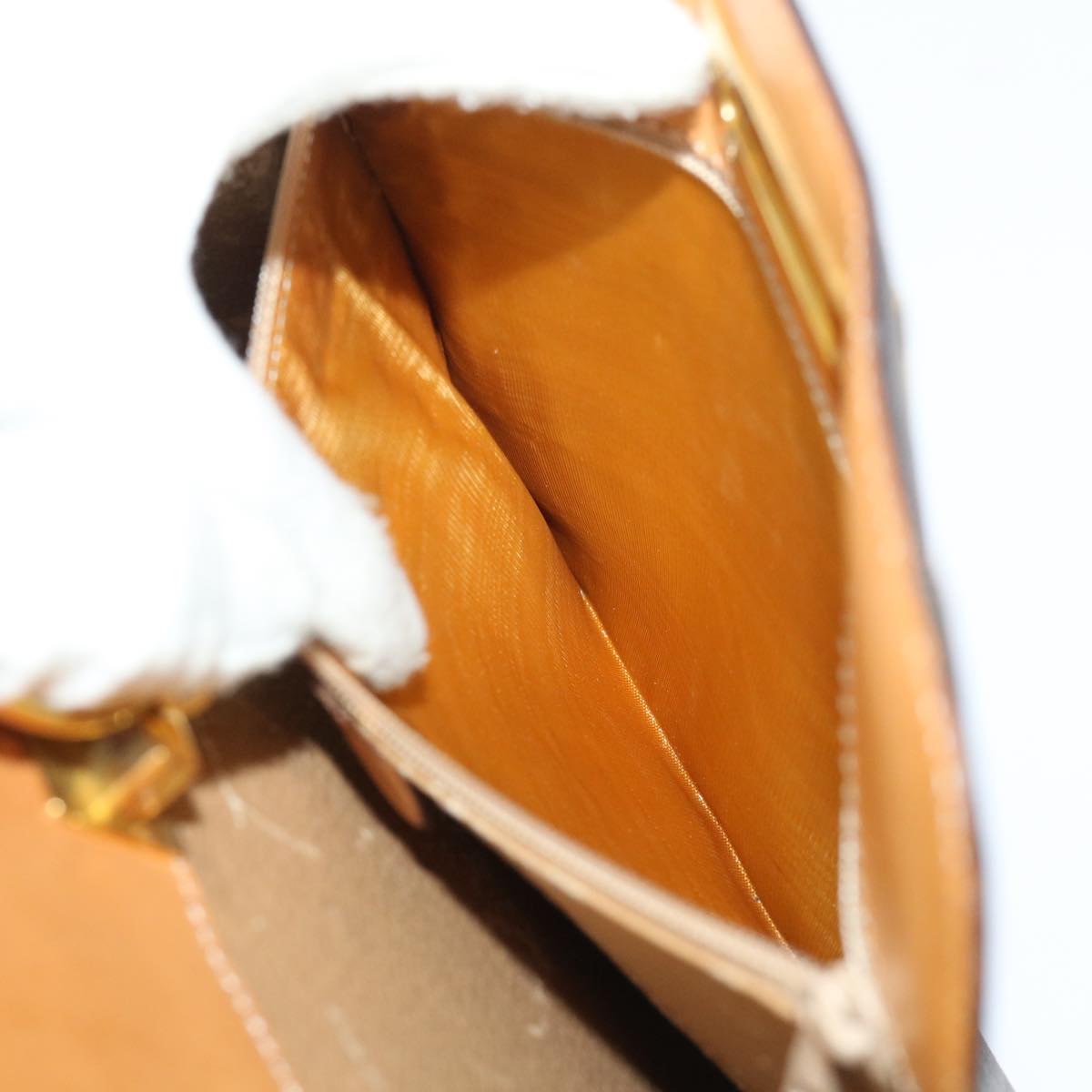 CELINE Macadam Canvas Hand Bag PVC Leather Brown Auth 47659