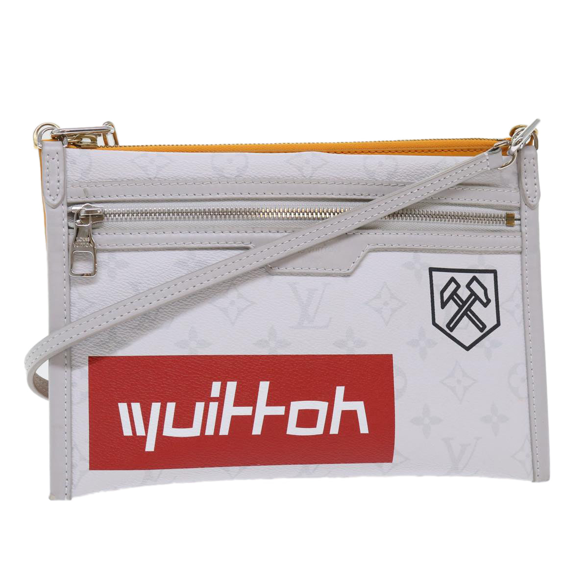 LOUIS VUITTON Monogram White Flat Mensenger Shoulder Bag Bron M44640 Auth 48487SAM