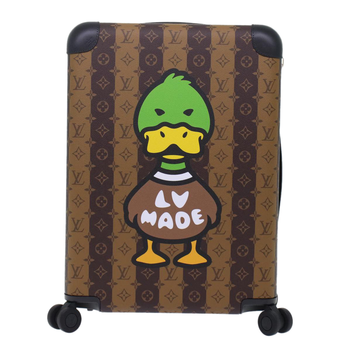 LOUIS VUITTON Monogram Stripe HUMAN MADE Horizon 55 Suitcase M20481 Auth 48828SM