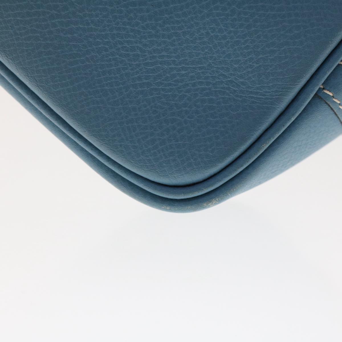 HERMES Purum 20 Hand Bag Leather Light Blue Auth 49423SAM