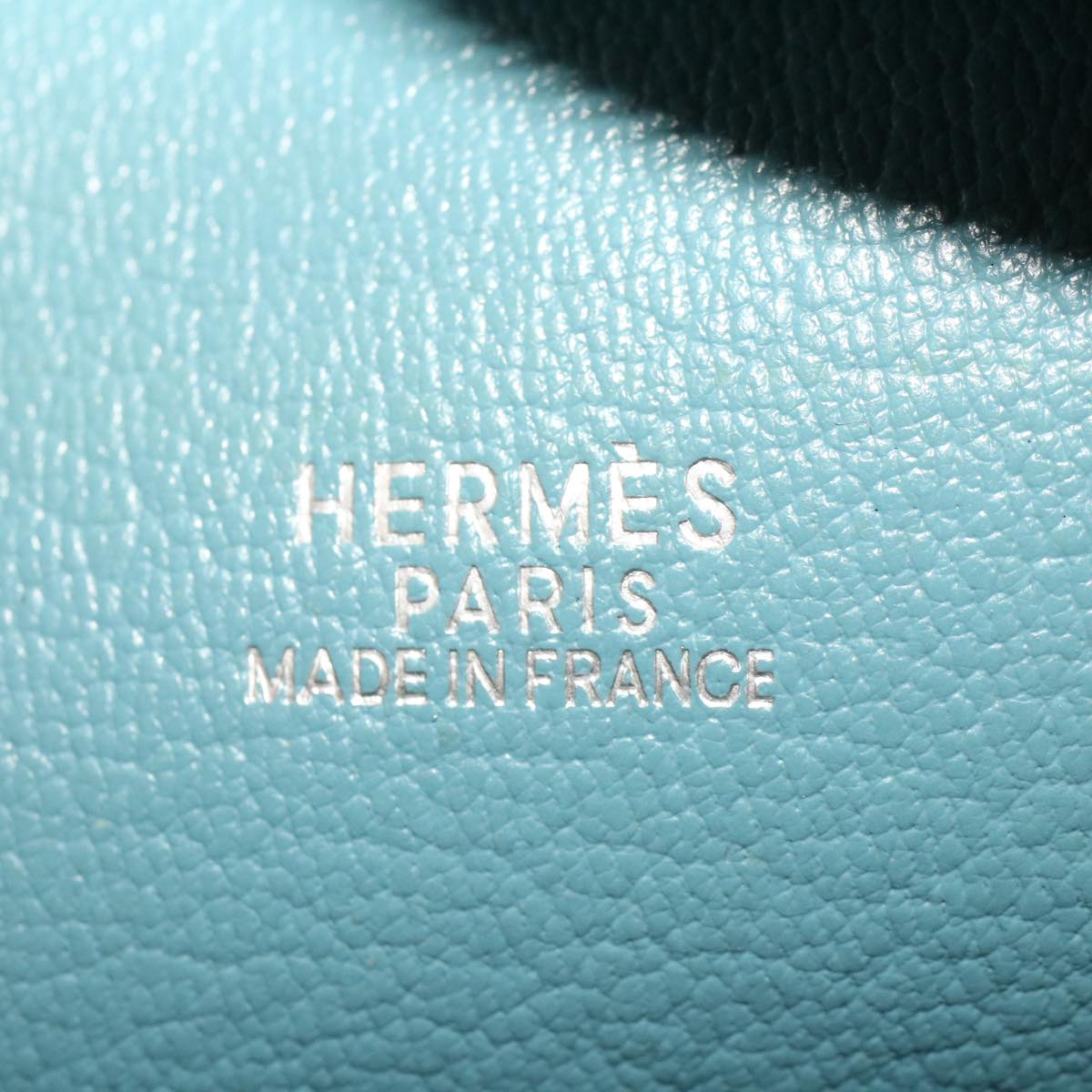 HERMES Purum 20 Hand Bag Leather Light Blue Auth 49423SAM