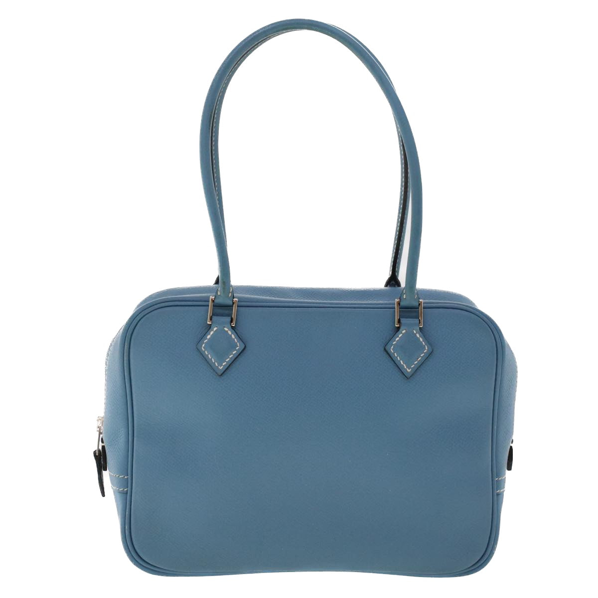 HERMES Purum 20 Hand Bag Leather Light Blue Auth 49423SAM