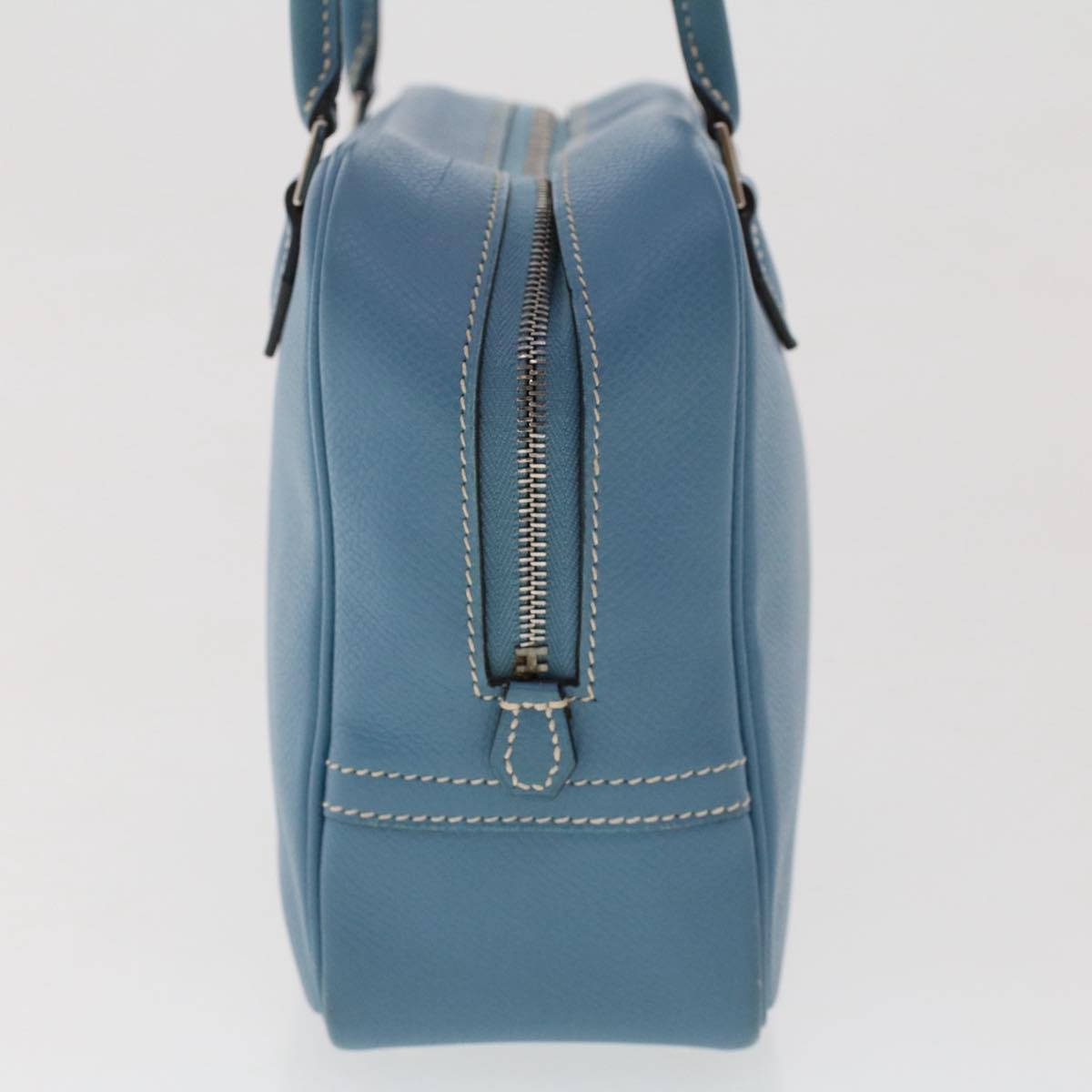 HERMES Purum 20 Hand Bag Leather Light Blue Auth 49423SAM