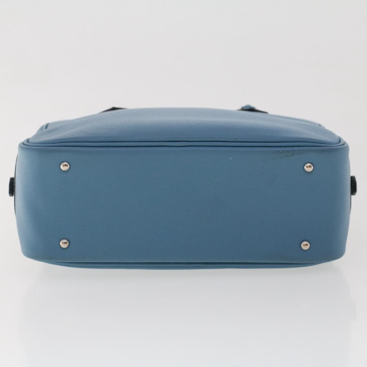 HERMES Purum 20 Hand Bag Leather Light Blue Auth 49423SAM