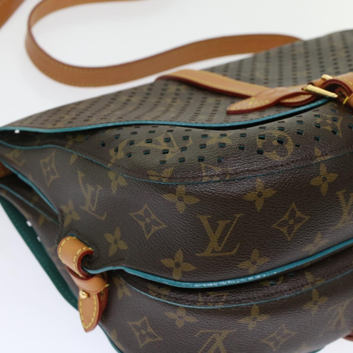 LOUIS VUITTON Monogram Perfo Saumur 30 Shoulder Bag M93998 LV Auth 49620SAV