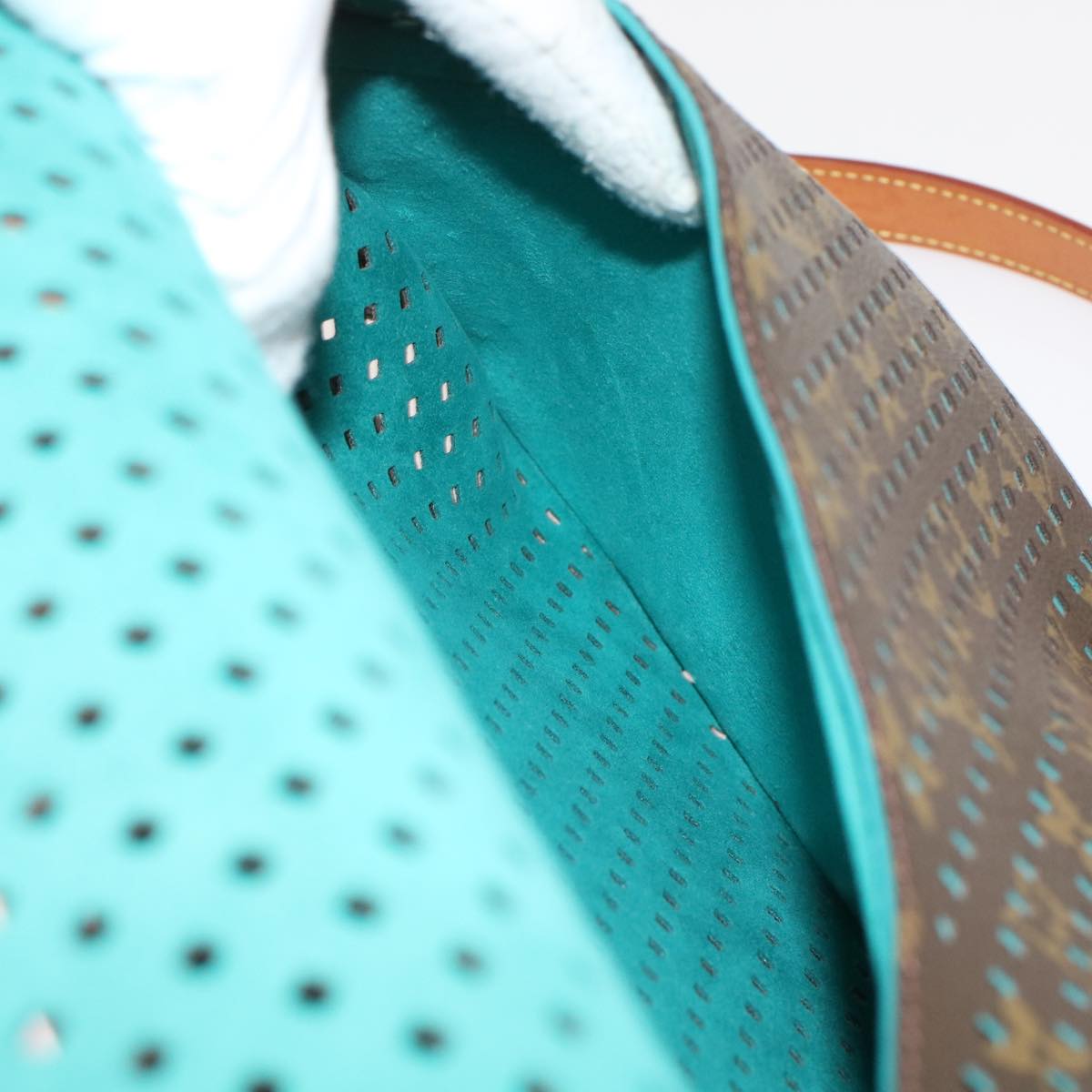 LOUIS VUITTON Monogram Perfo Saumur 30 Shoulder Bag M93998 LV Auth 49620A