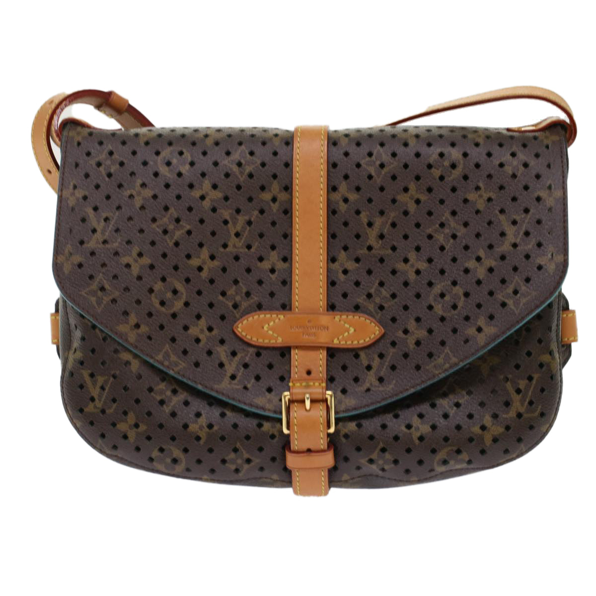 LOUIS VUITTON Monogram Perfo Saumur 30 Shoulder Bag M93998 LV Auth 49620SAV