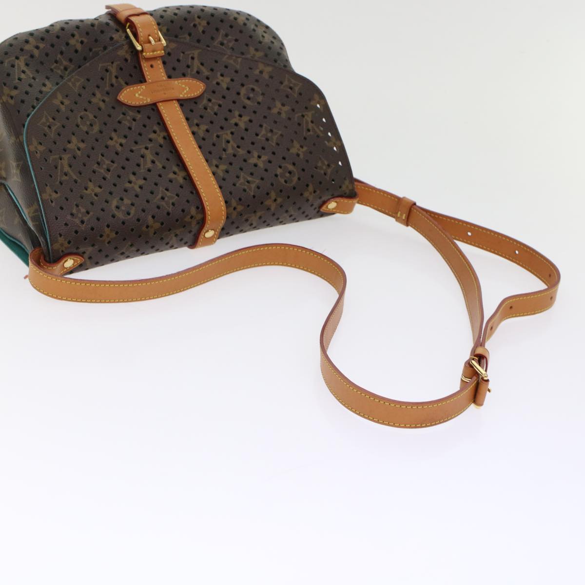 LOUIS VUITTON Monogram Perfo Saumur 30 Shoulder Bag M93998 LV Auth 49620SAV