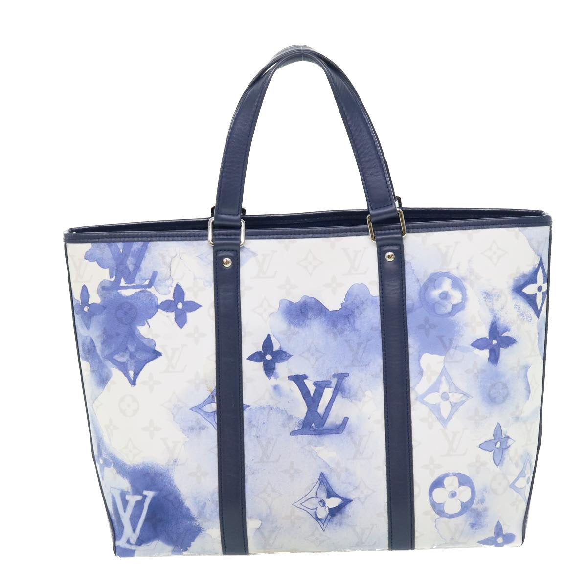 LOUIS VUITTON Monogram Water Color Weekend Tote PM Bag Blue M45756 Auth 50808S
