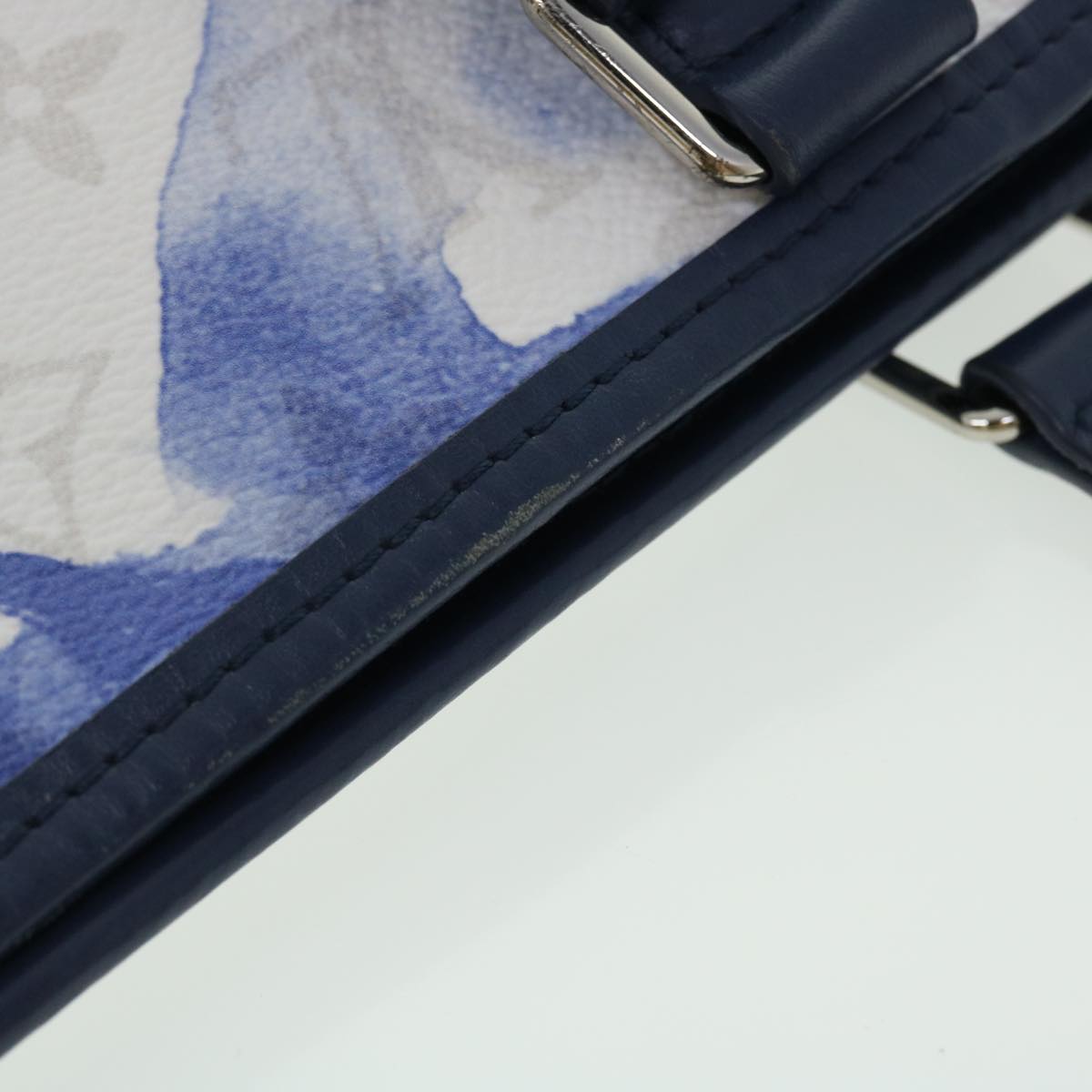LOUIS VUITTON Monogram Water Color Weekend Tote PM Bag Blue M45756 Auth 50808S