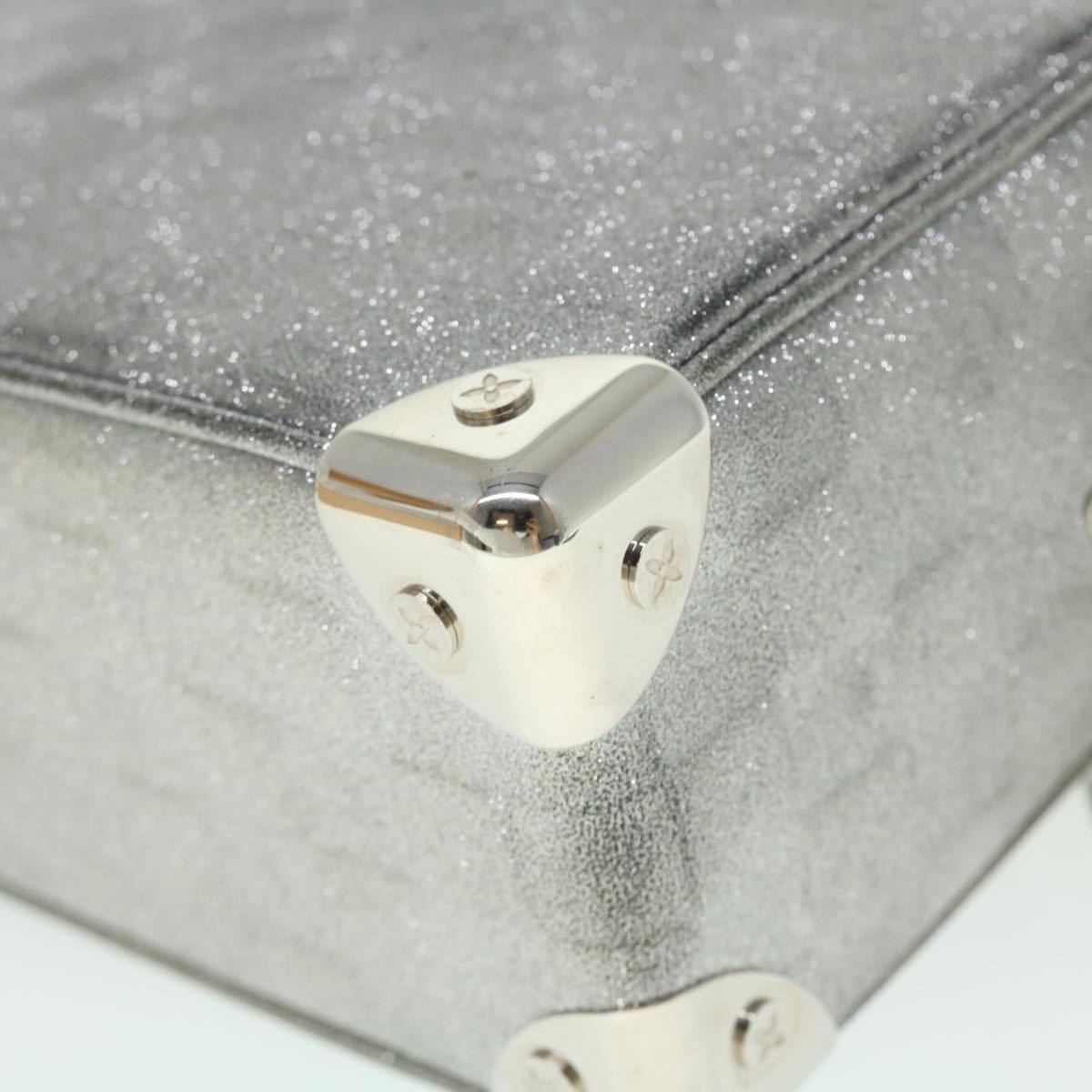 LOUIS VUITTON Damier Glitter Mini Soft Trunk Bag Silver M59726 LV Auth 51371V