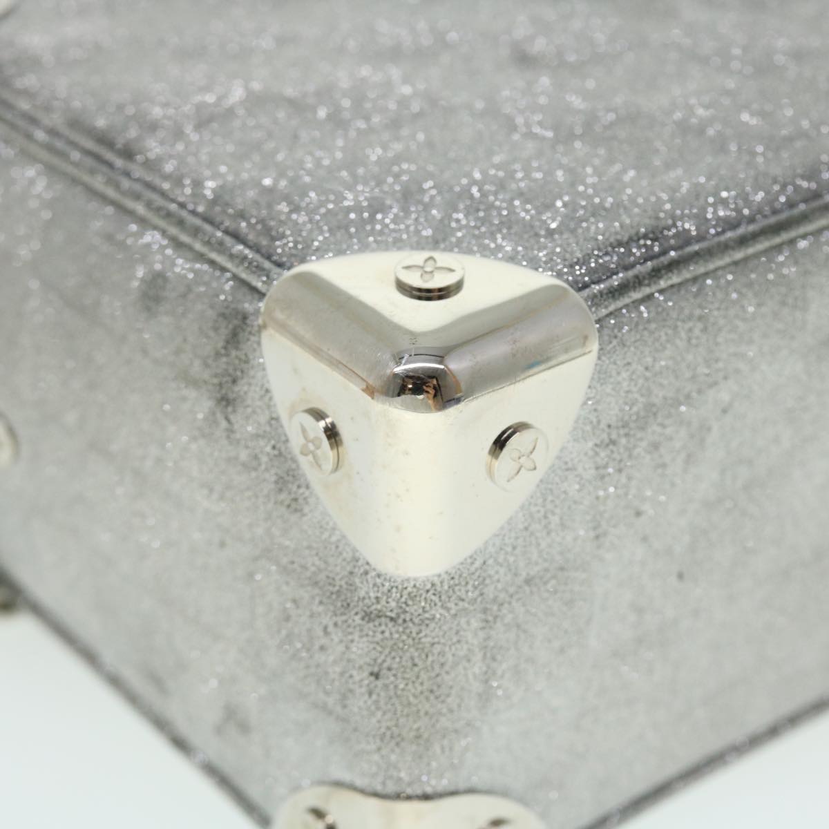 LOUIS VUITTON Damier Glitter Mini Soft Trunk Bag Silver M59726 LV Auth 51371V