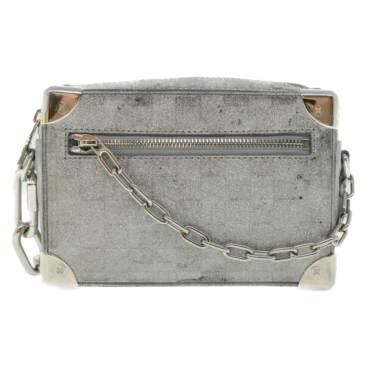 LOUIS VUITTON Damier Glitter Mini Soft Trunk Bag Silver M59726 LV Auth 51371V