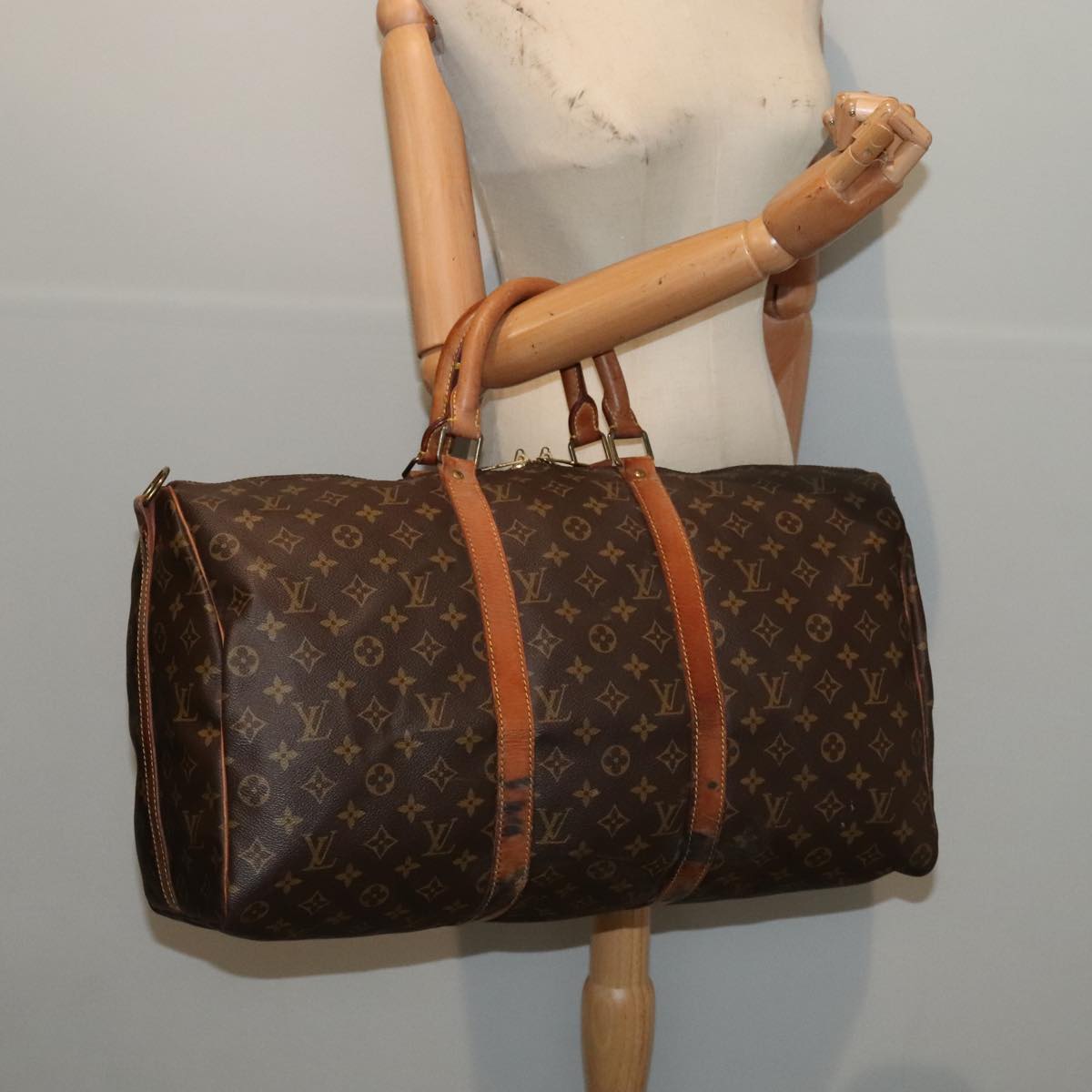 LOUIS VUITTON Monogram Keepall Bandouliere 50 Boston Bag M41416 LV Auth 51396