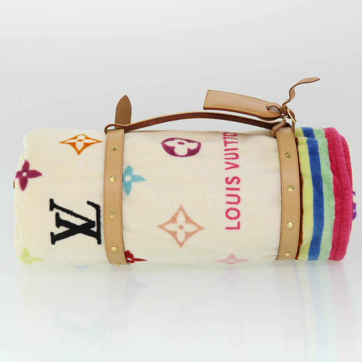 LOUIS VUITTON Monogram Multicolor Towel EDITION LIMITED 174 Cotton Auth 52532S