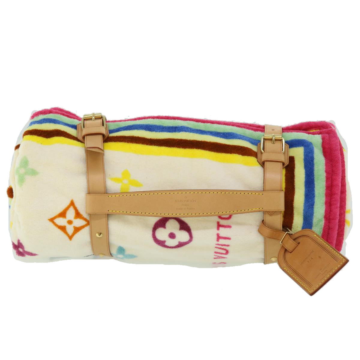 LOUIS VUITTON Monogram Multicolor Towel EDITION LIMITED 174 Cotton Auth 52532S