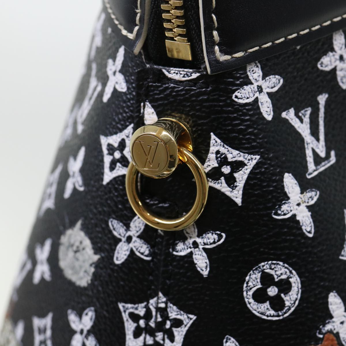LOUIS VUITTON Catgram Alma Souple Hand Bag 2way Black M44403 LV Auth 52542SM