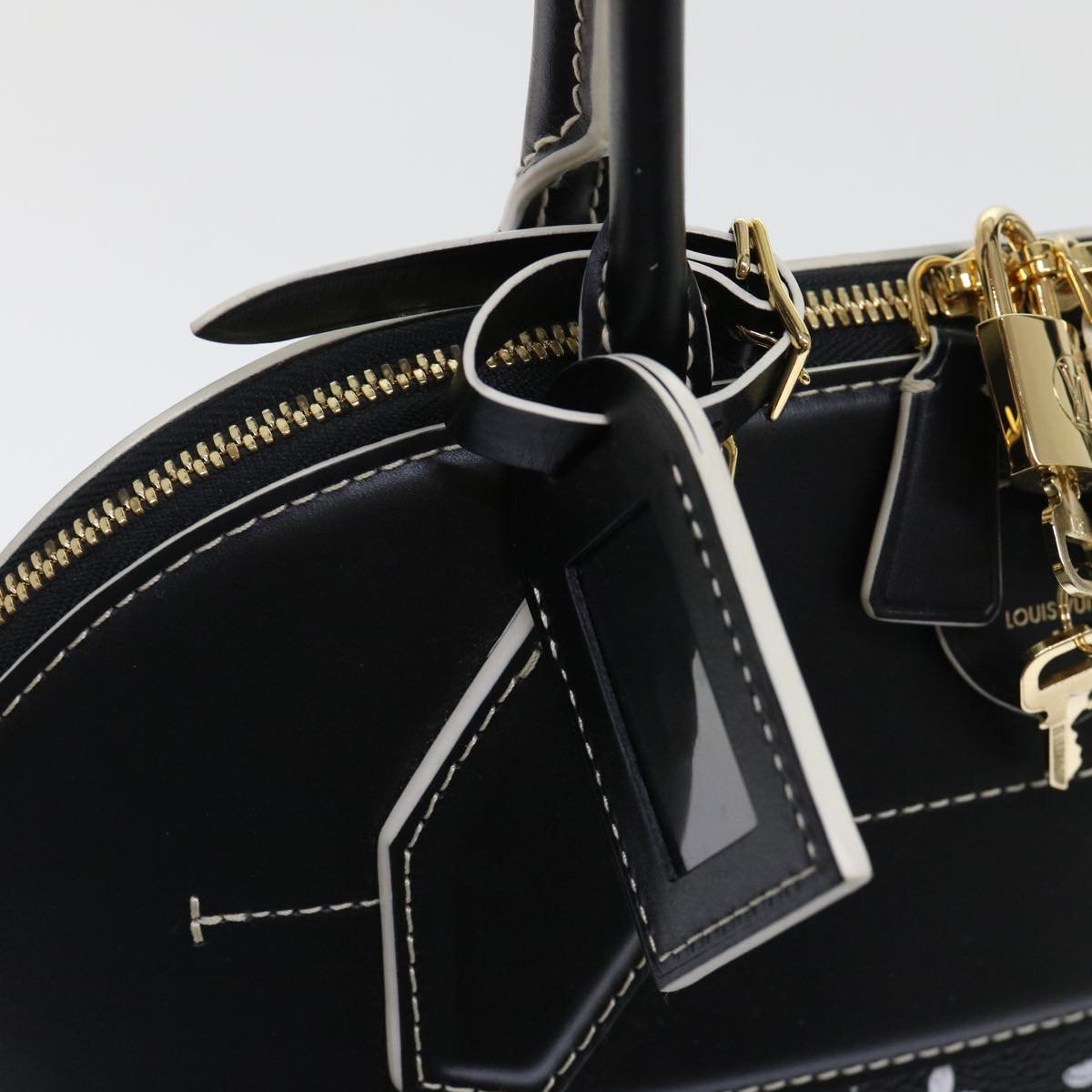 LOUIS VUITTON Catgram Alma Souple Hand Bag 2way Black M44403 LV Auth 52542SM