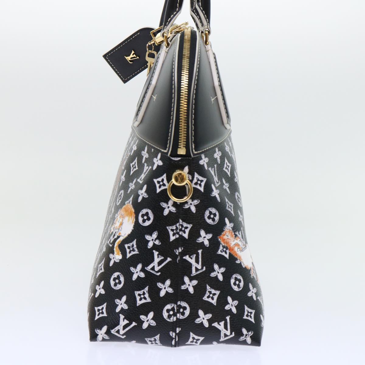 LOUIS VUITTON Catgram Alma Souple Hand Bag 2way Black M44403 LV Auth 52542SM