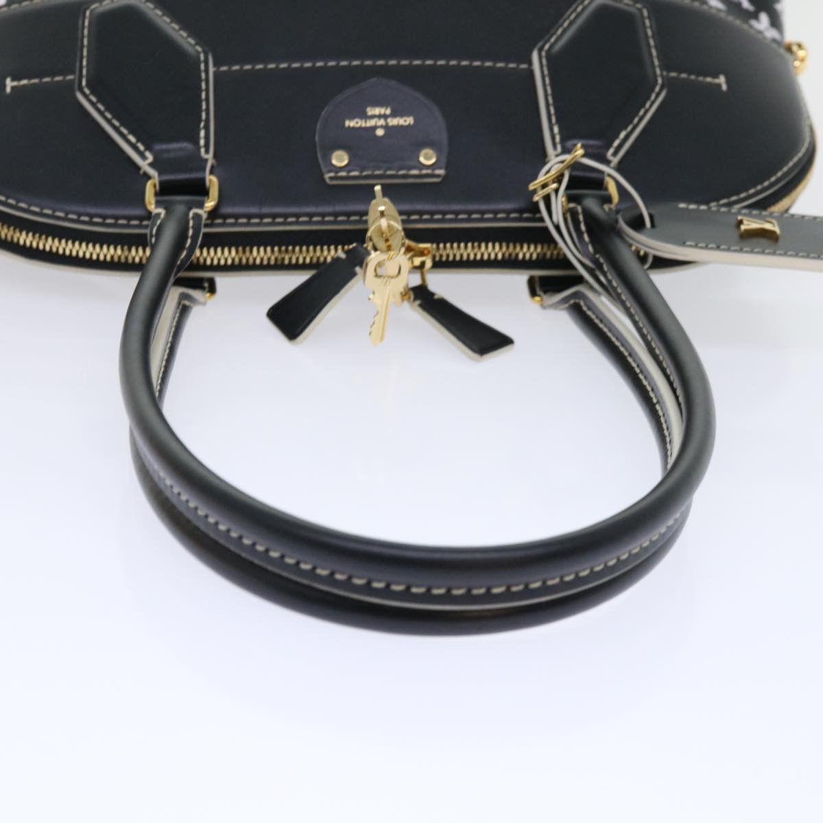 LOUIS VUITTON Catgram Alma Souple Hand Bag 2way Black M44403 LV Auth 52542SM