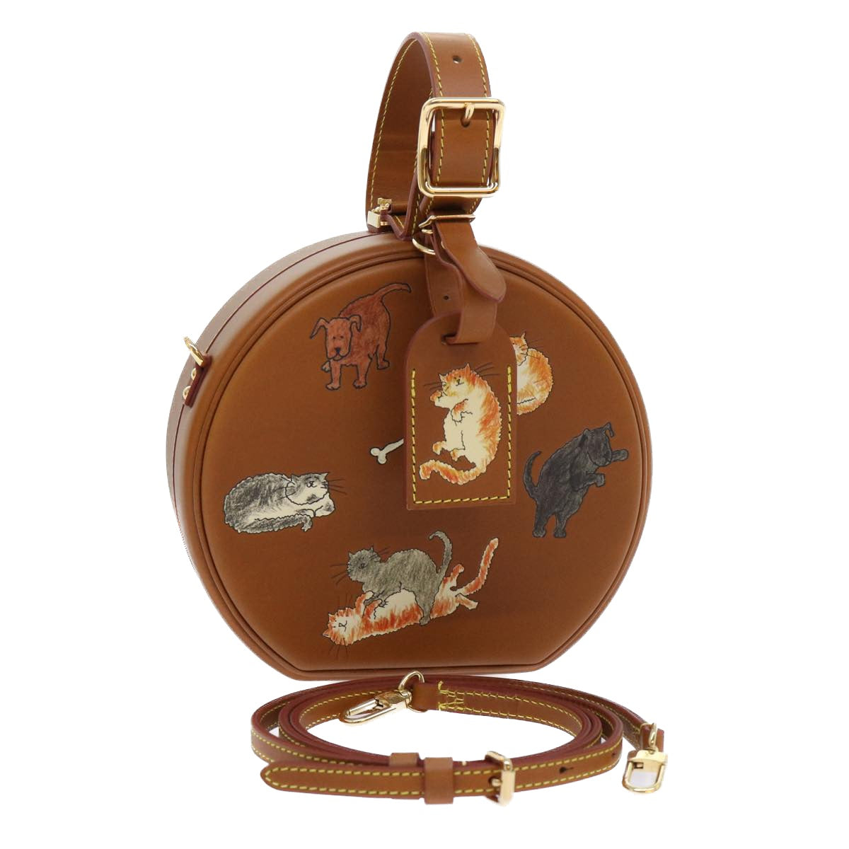 LOUIS VUITTON Catgram Petite Boite Chapeau Shoulder Bag Brown M52972 Auth 52543SM