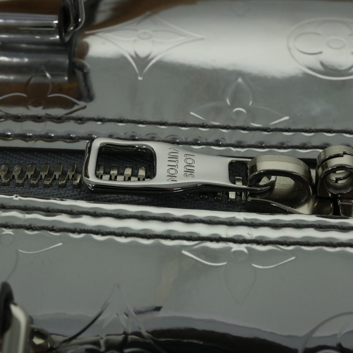 LOUIS VUITTON Monogram Keepall Bandouliere 50 Bag Silver M45886 LV Auth 53414S