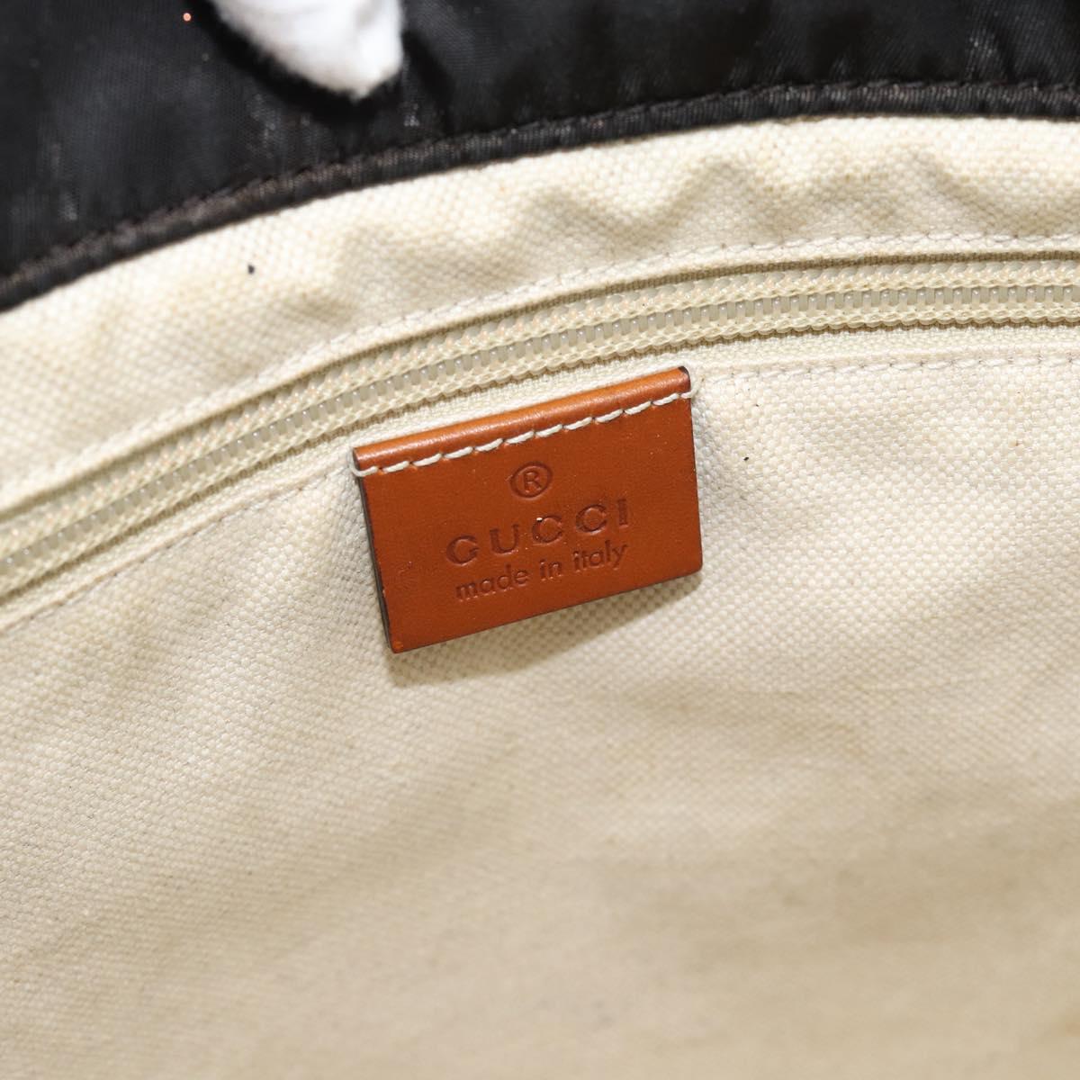 GUCCI GG Canvas Tote Bag Nylon Brown Auth 53670