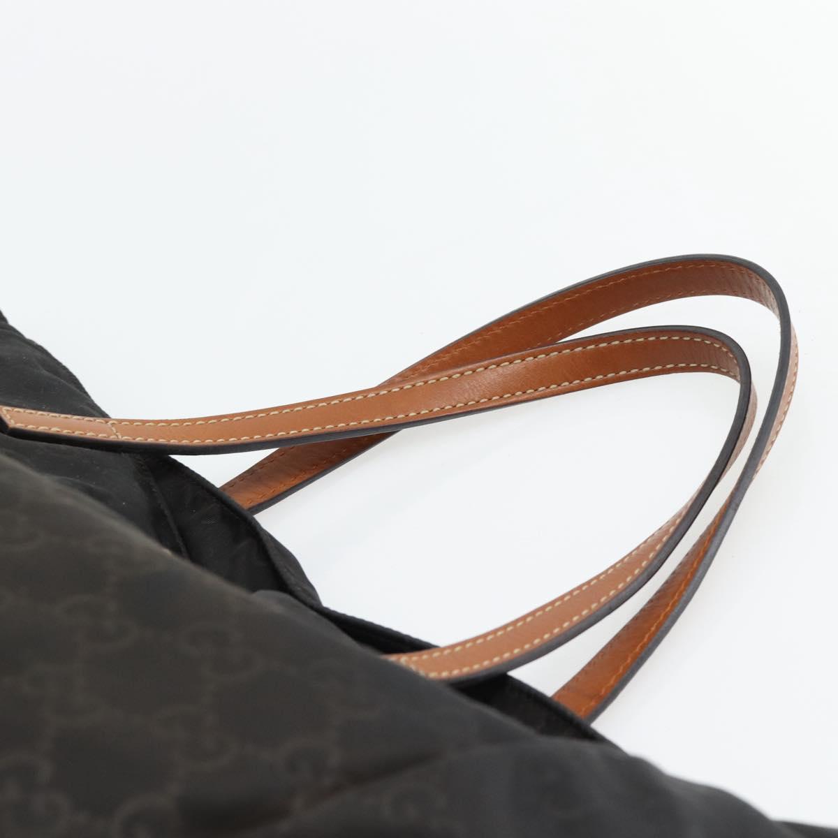 GUCCI GG Canvas Tote Bag Nylon Brown Auth 53670