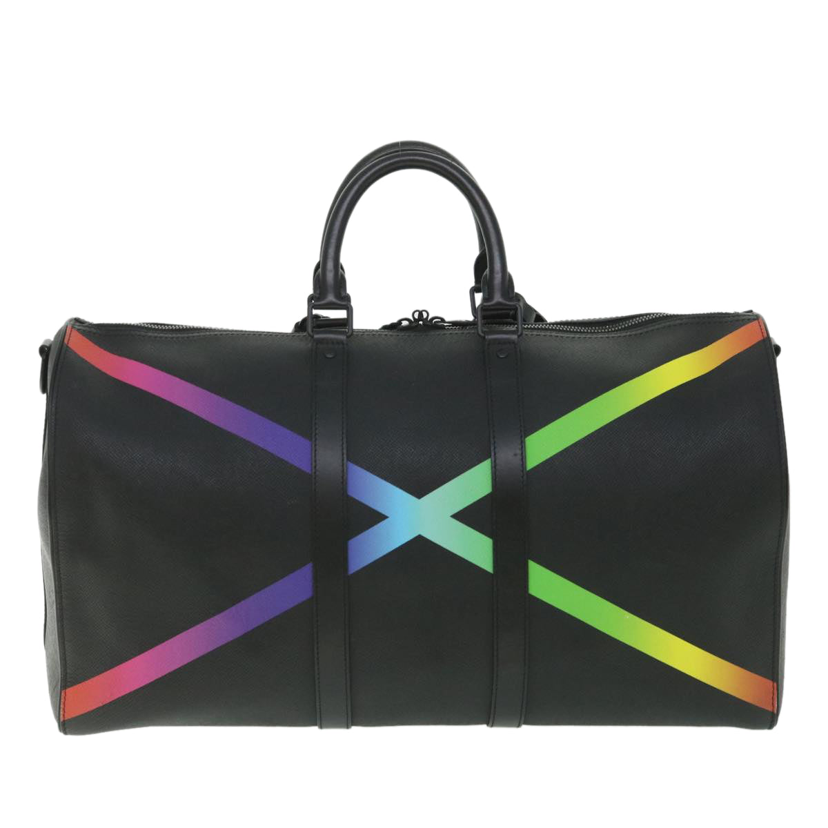 LOUIS VUITTON Taiga Rainbow Keepall Bandouliere 50 Boston Bag M30345 Auth 55863SM
