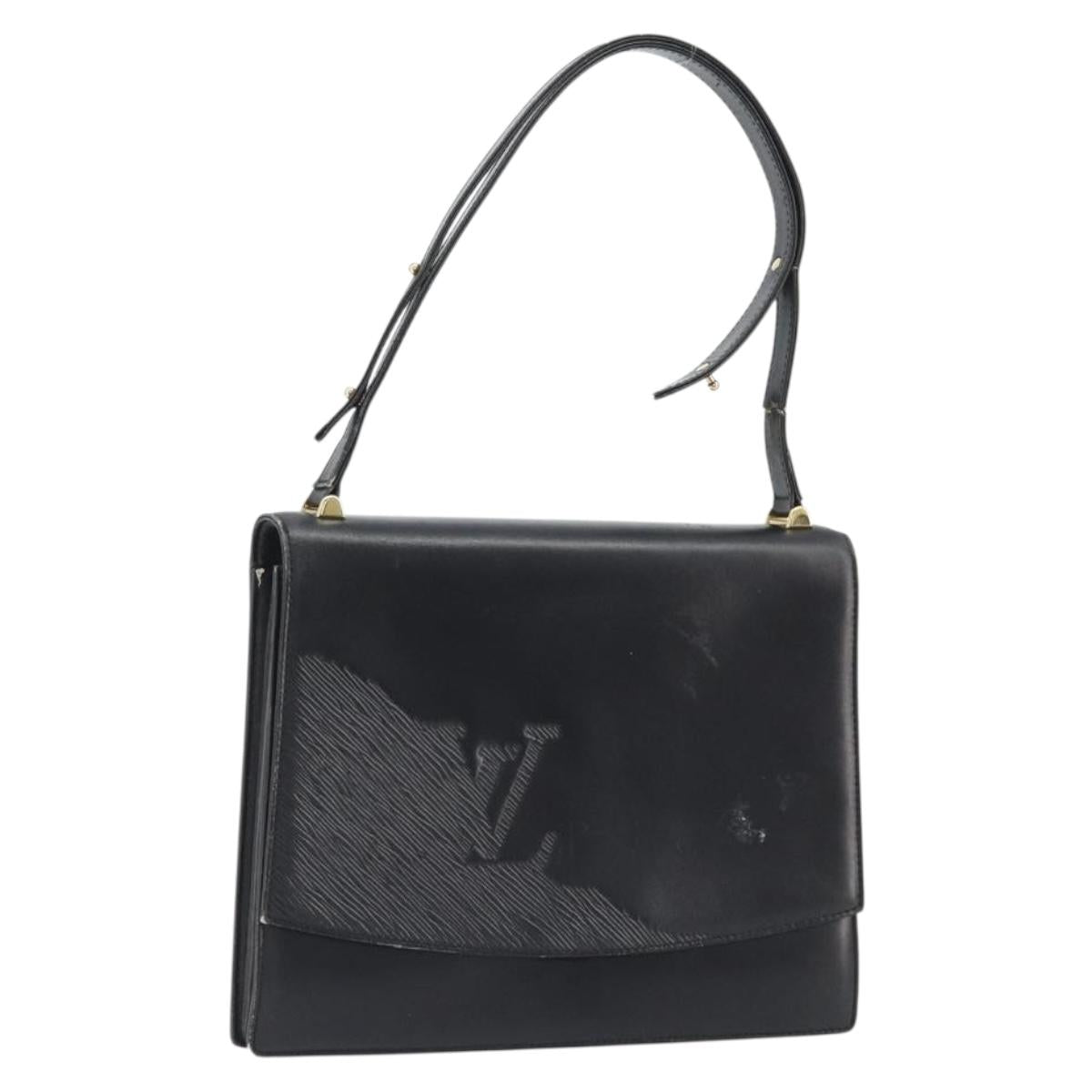 LOUIS VUITTON Opera Line Delph Shoulder Bag Leather Black M63932 LV Auth 56152