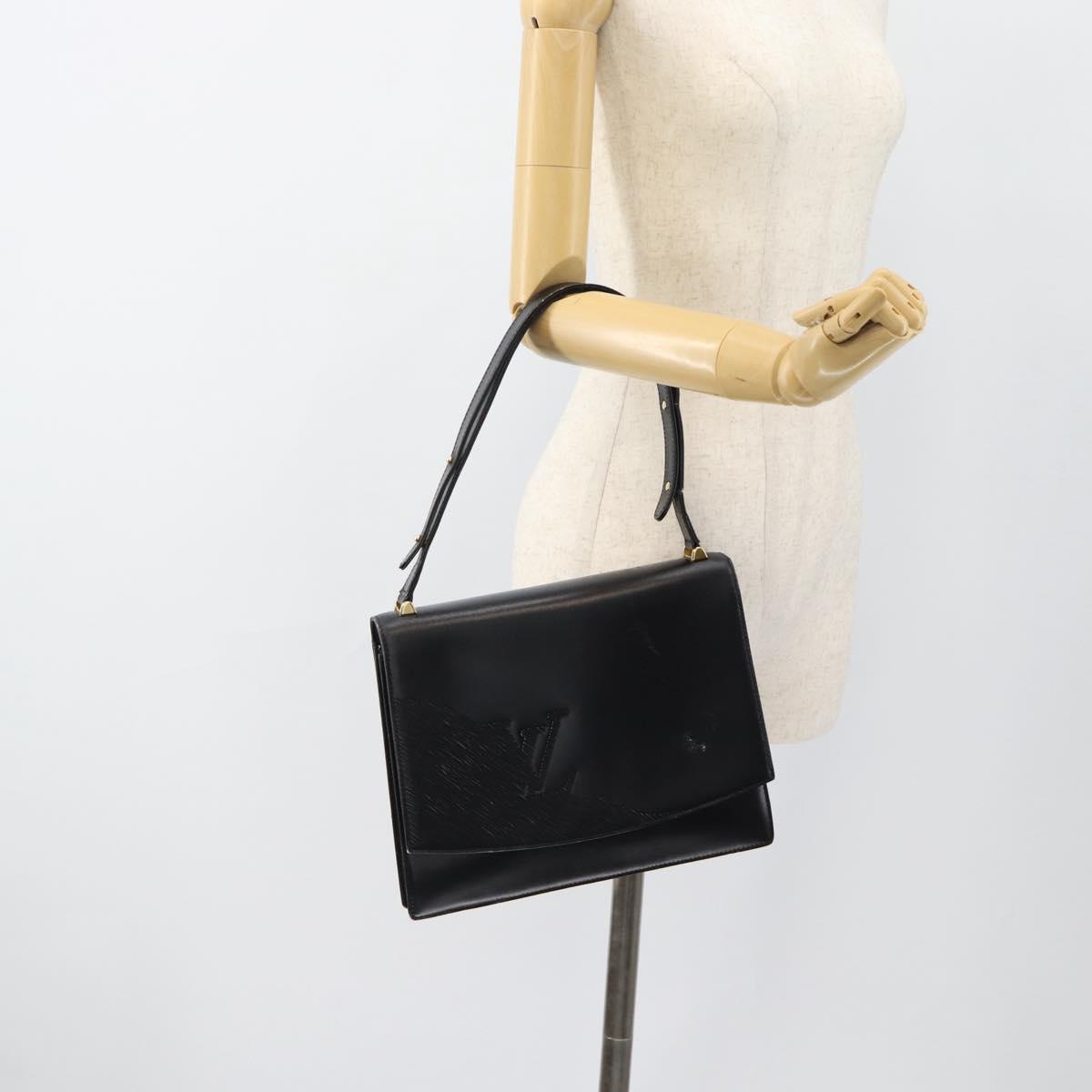 LOUIS VUITTON Opera Line Delph Shoulder Bag Leather Black M63932 LV Auth 56152A