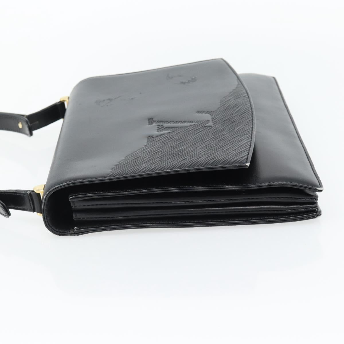 LOUIS VUITTON Opera Line Delph Shoulder Bag Leather Black M63932 LV Auth 56152A