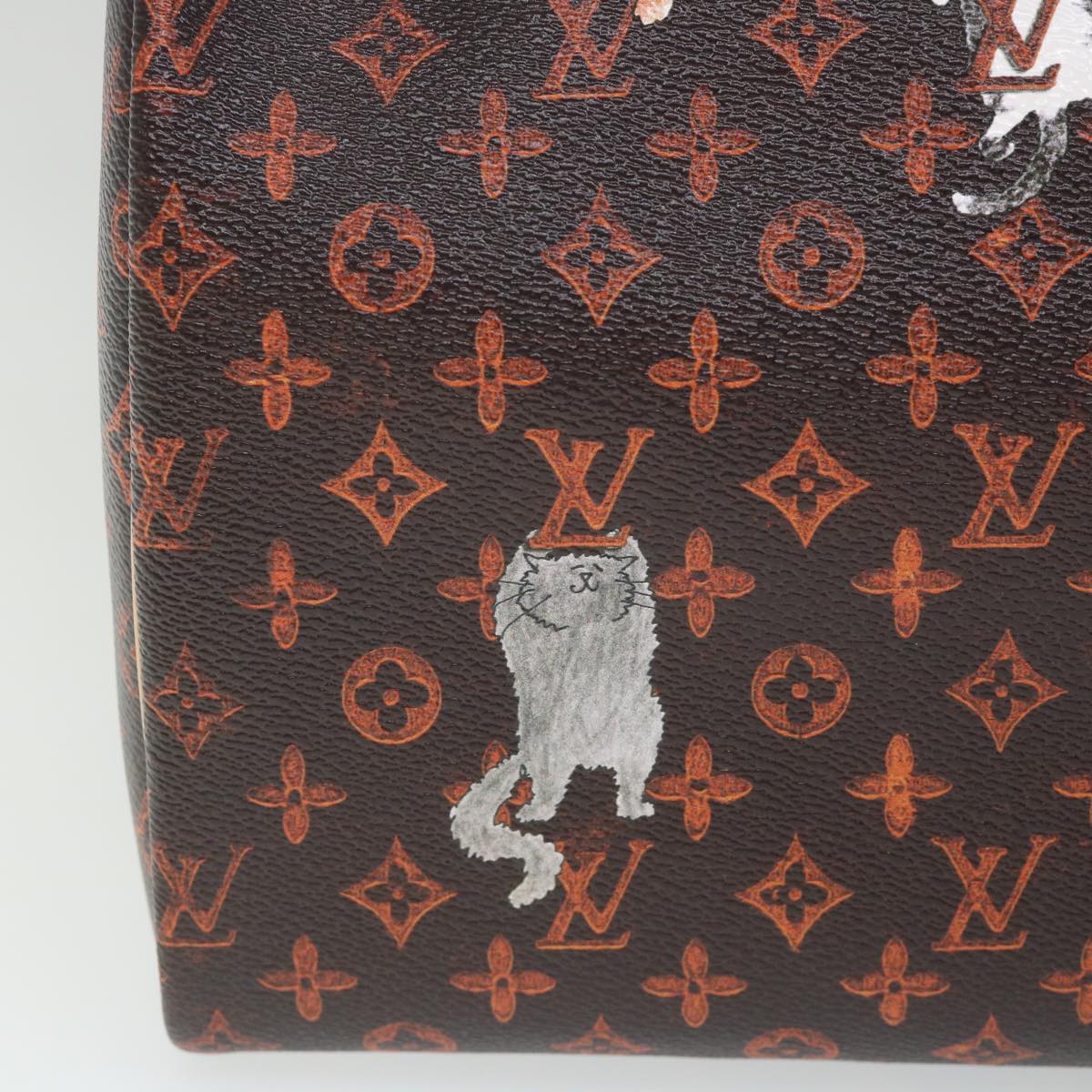 LOUIS VUITTON Catgram Speedy Bandouliere 30 Hand Bag Brown M44401 LV Auth 56154SM