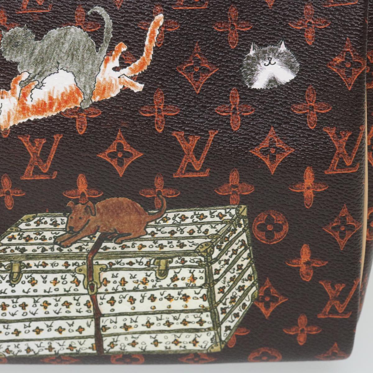 LOUIS VUITTON Catgram Speedy Bandouliere 30 Hand Bag Brown M44401 LV Auth 56154SM