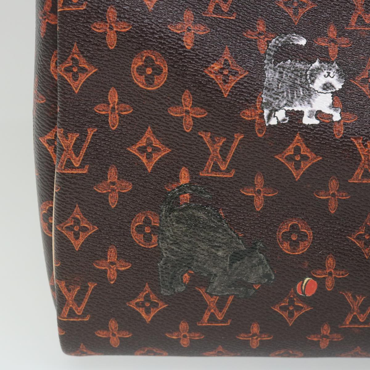 LOUIS VUITTON Catgram Speedy Bandouliere 30 Hand Bag Brown M44401 LV Auth 56154SM