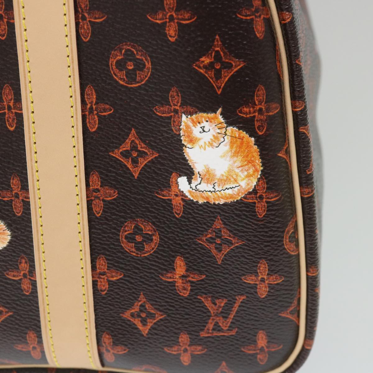 LOUIS VUITTON Catgram Speedy Bandouliere 30 Hand Bag Brown M44401 LV Auth 56154SM
