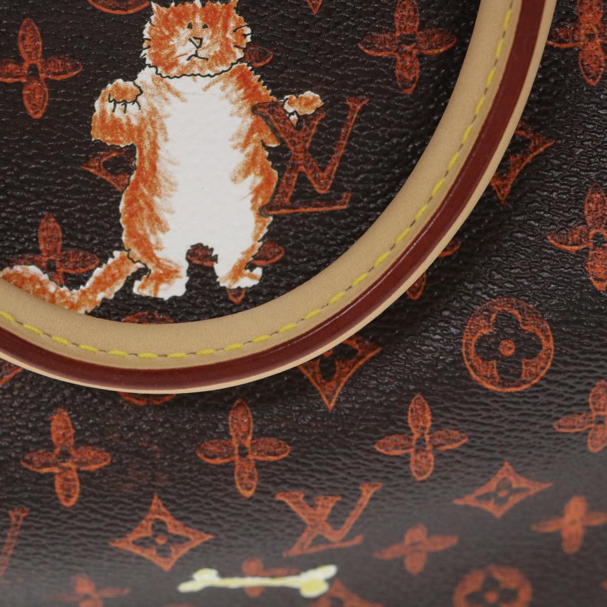 LOUIS VUITTON Catgram Speedy Bandouliere 30 Hand Bag Brown M44401 LV Auth 56154SM