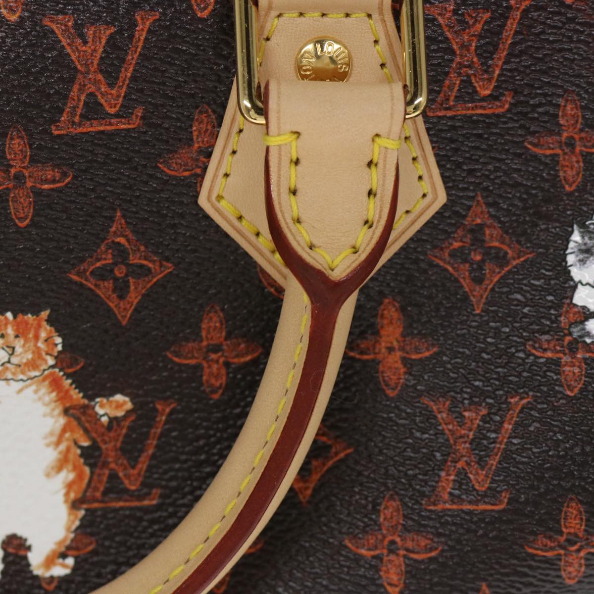 LOUIS VUITTON Catgram Speedy Bandouliere 30 Hand Bag Brown M44401 LV Auth 56154SM