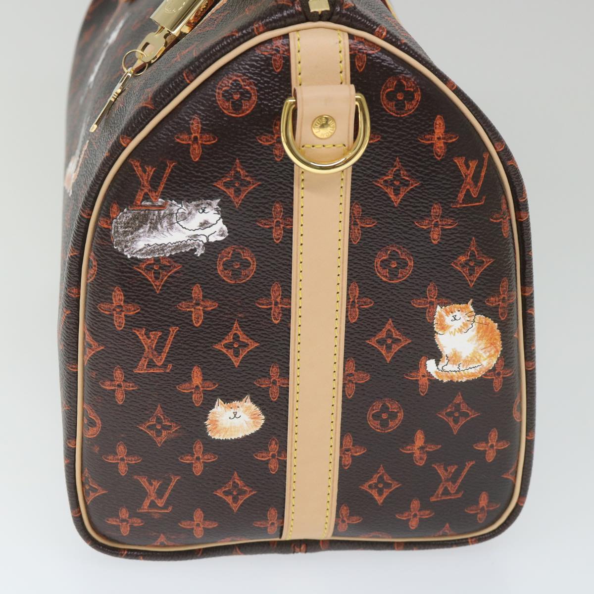 LOUIS VUITTON Catgram Speedy Bandouliere 30 Hand Bag Brown M44401 LV Auth 56154SM