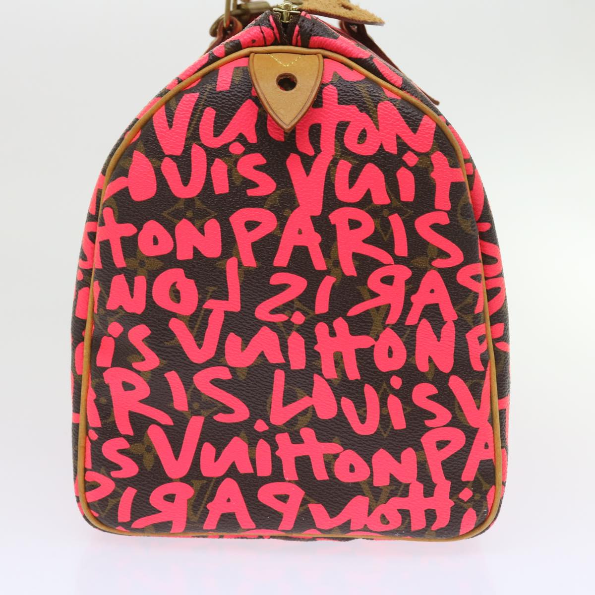 LOUIS VUITTON Monogram Graffiti Speedy 30 Hand Bag Pink M93704 LV Auth 56156SAM