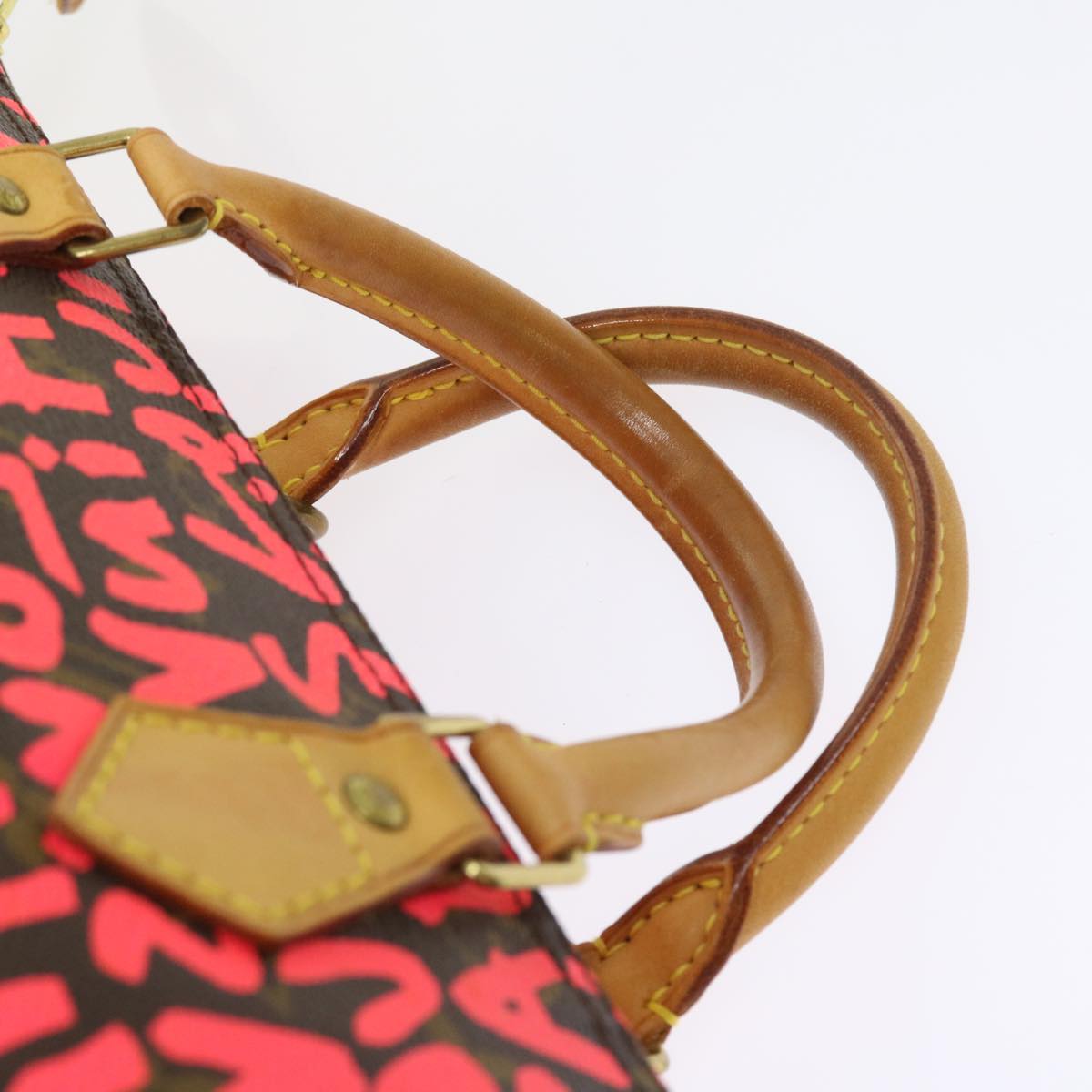 LOUIS VUITTON Monogram Graffiti Speedy 30 Hand Bag Pink M93704 LV Auth 56156SAM