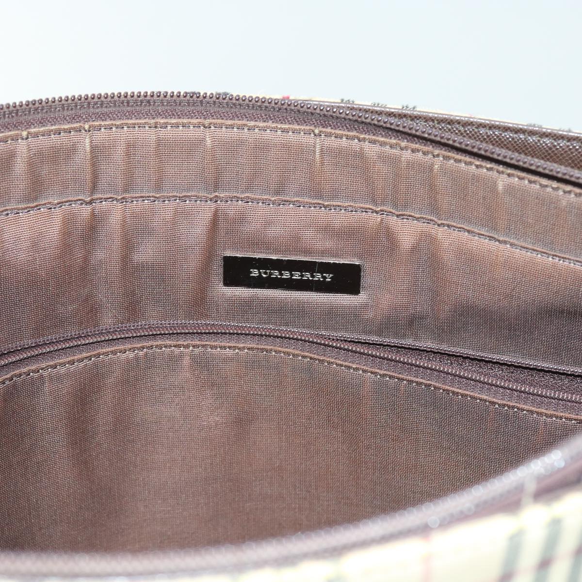 BURBERRY Nova Check Tote Bag Canvas Beige Auth 56398