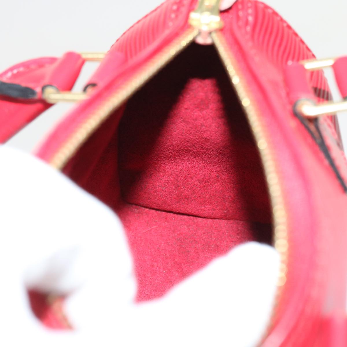LOUIS VUITTON Epi Mini Speedy Hand Bag SPO 2way Red LV Auth 56797SM