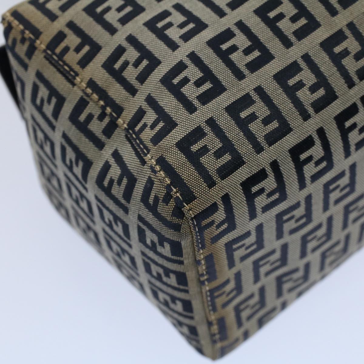 FENDI Zucchino Canvas Hand Bag Navy Auth 56963