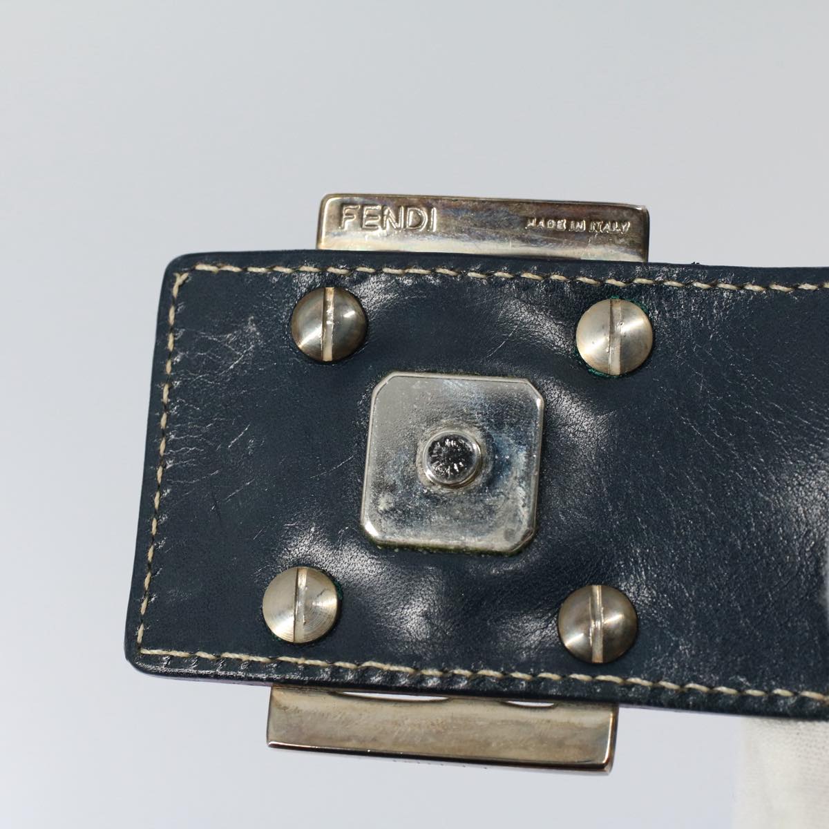 FENDI Zucchino Canvas Hand Bag Navy Auth 56963
