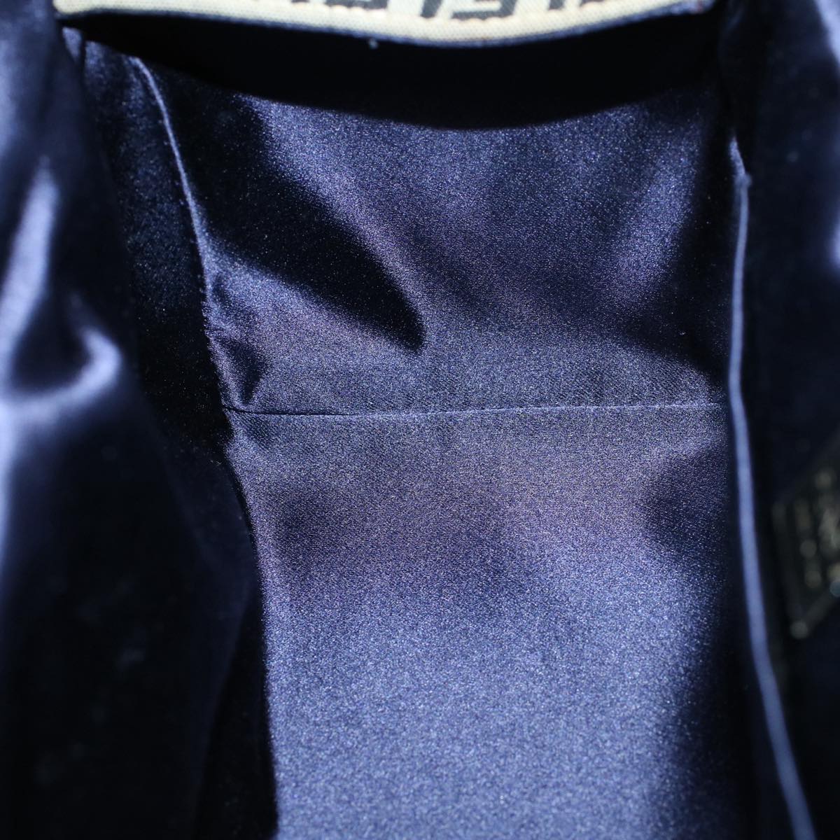 FENDI Zucchino Canvas Hand Bag Navy Auth 56963